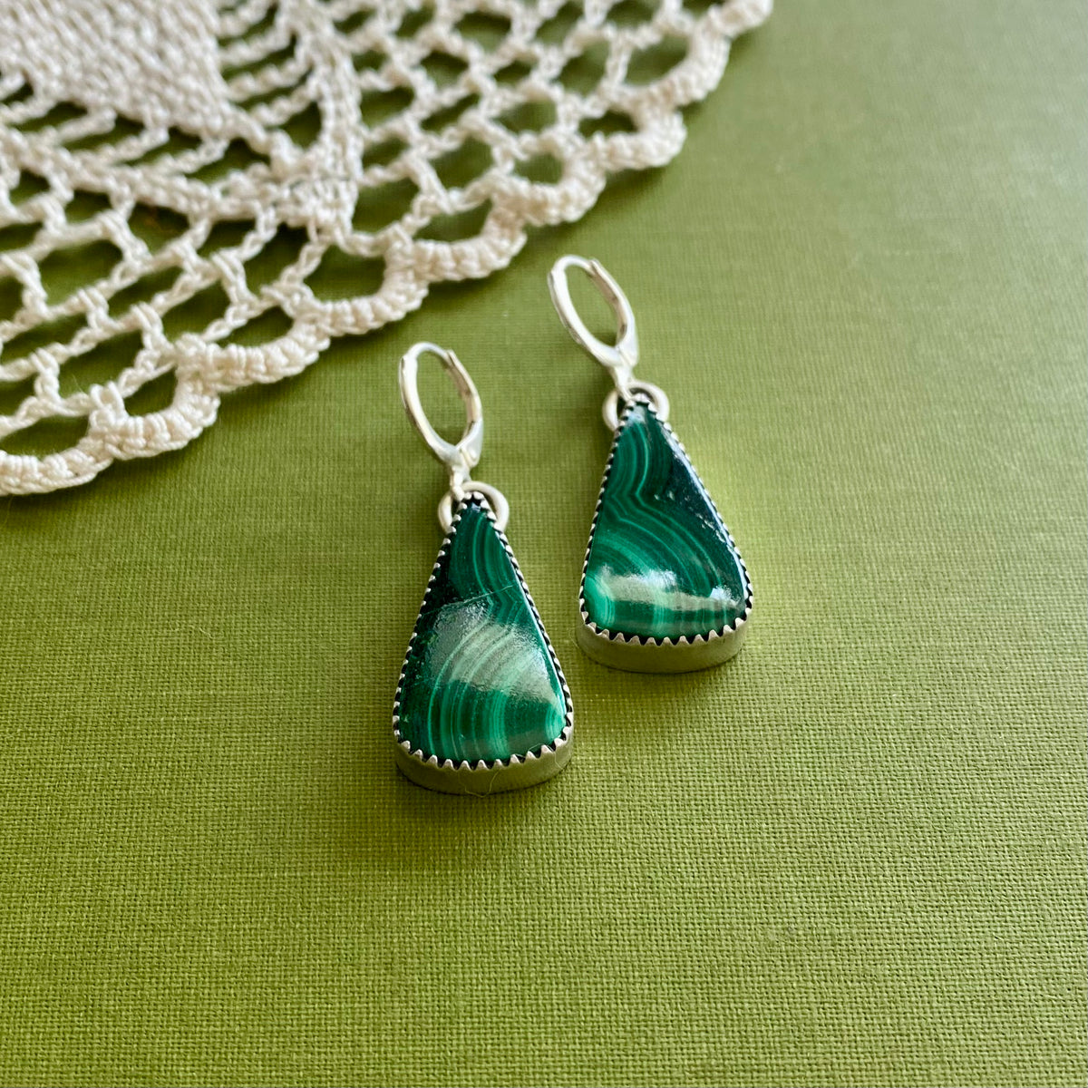 Malachite Teardrop Earrings