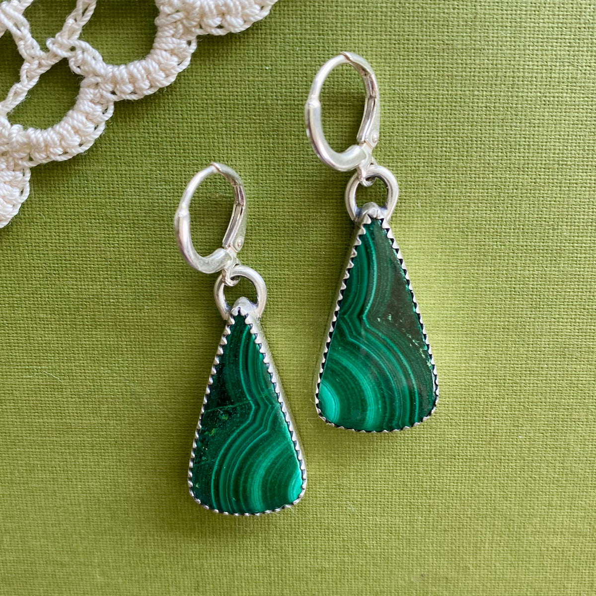 Malachite Teardrop Earrings