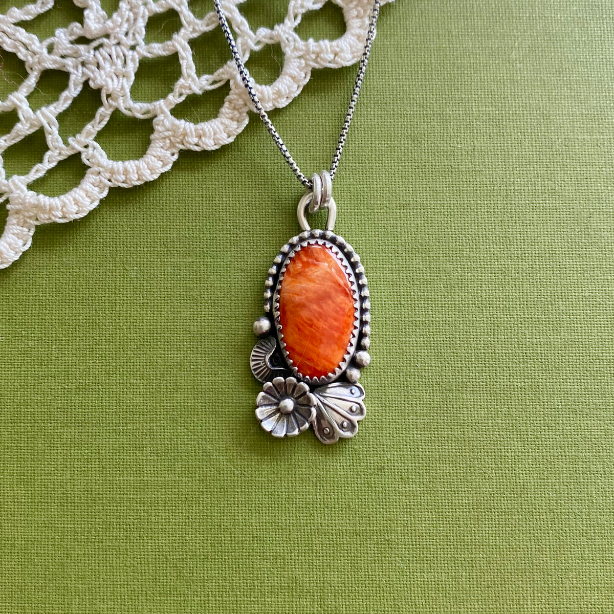 Orange Spiny Oyster Pendant