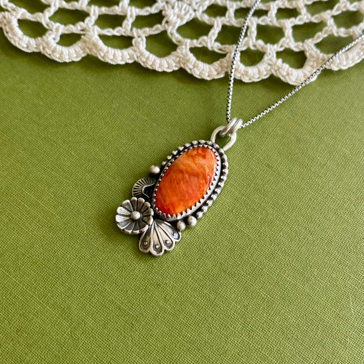 Orange Spiny Oyster Pendant