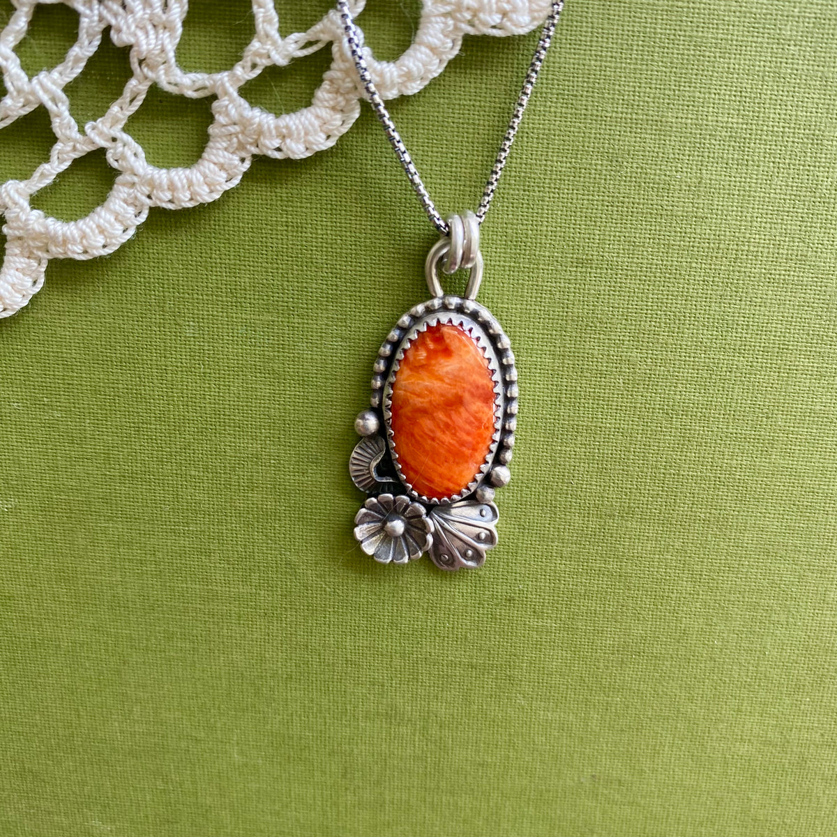 Orange Spiny Oyster Pendant