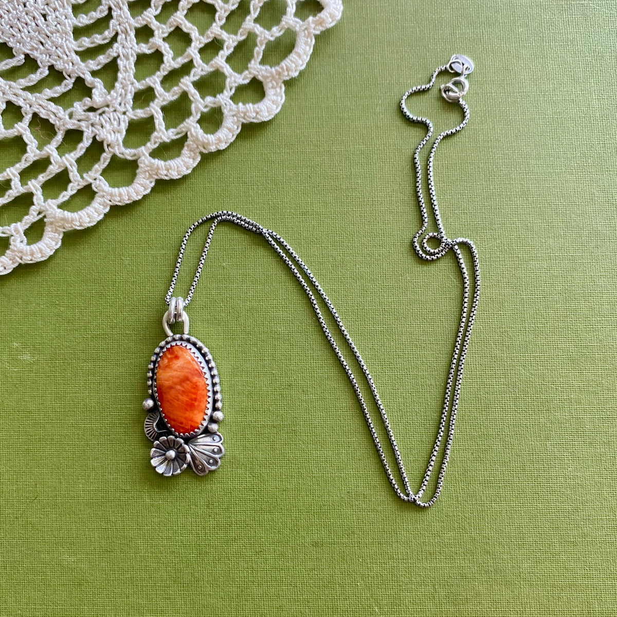Orange Spiny Oyster Pendant