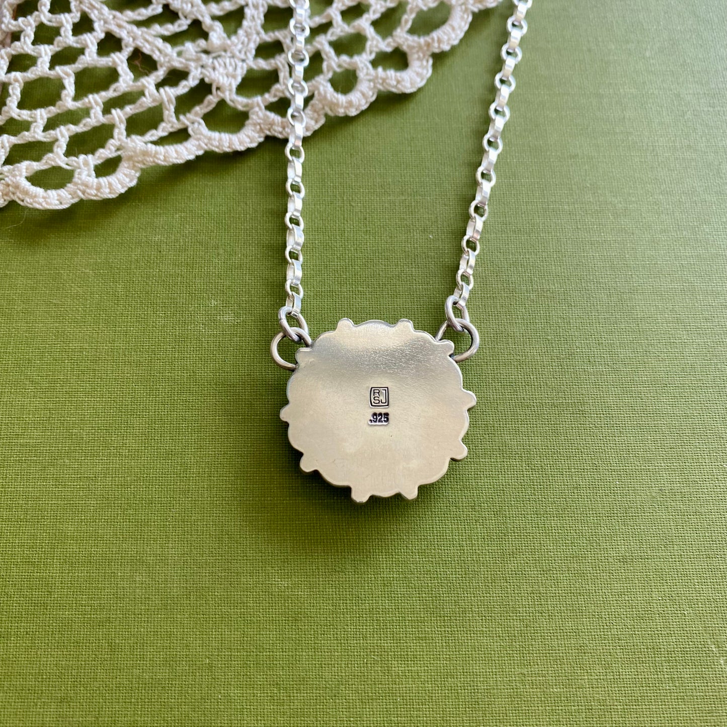 Gold Floral Glass Button Necklace