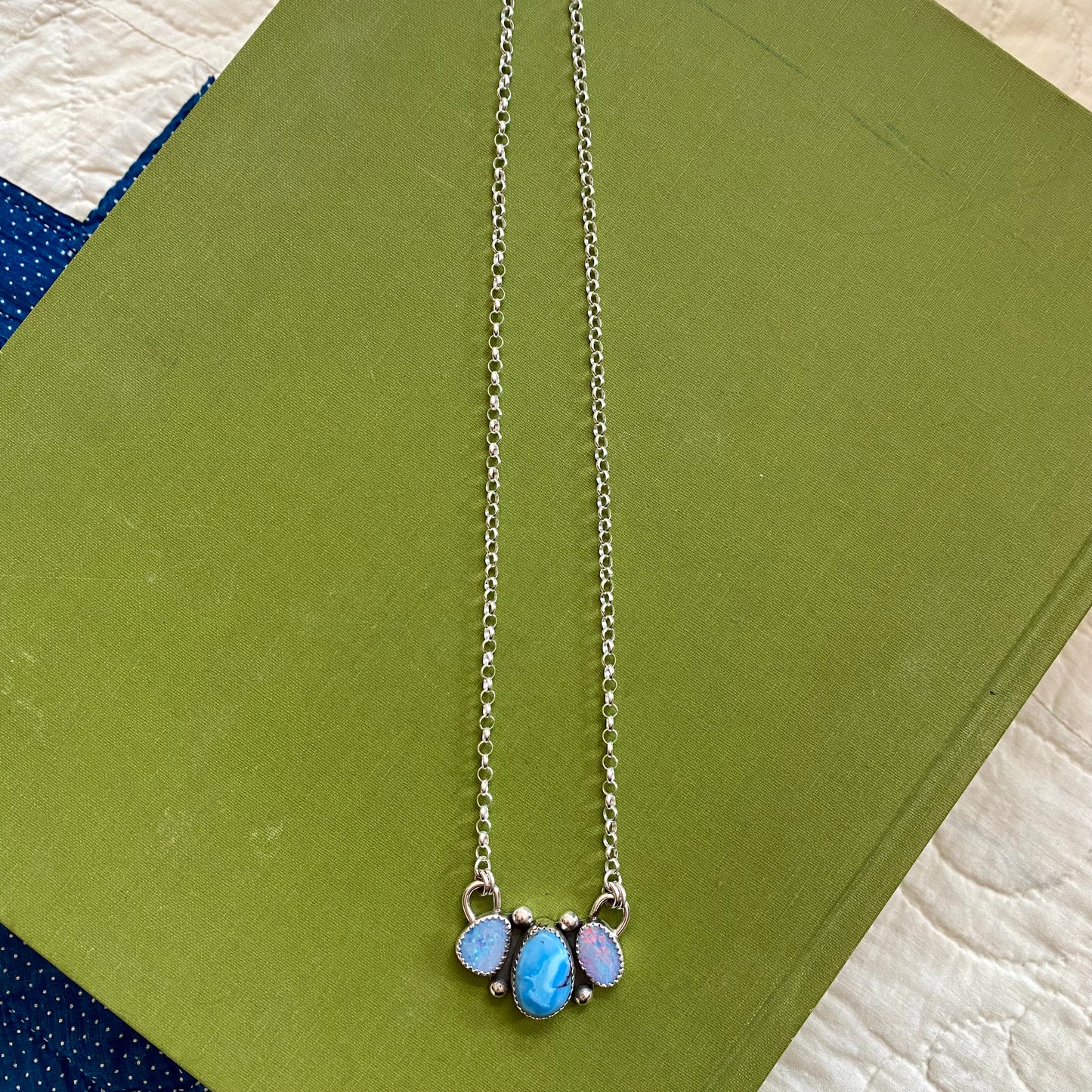 Golden Hills Turquoise and Opal Necklace