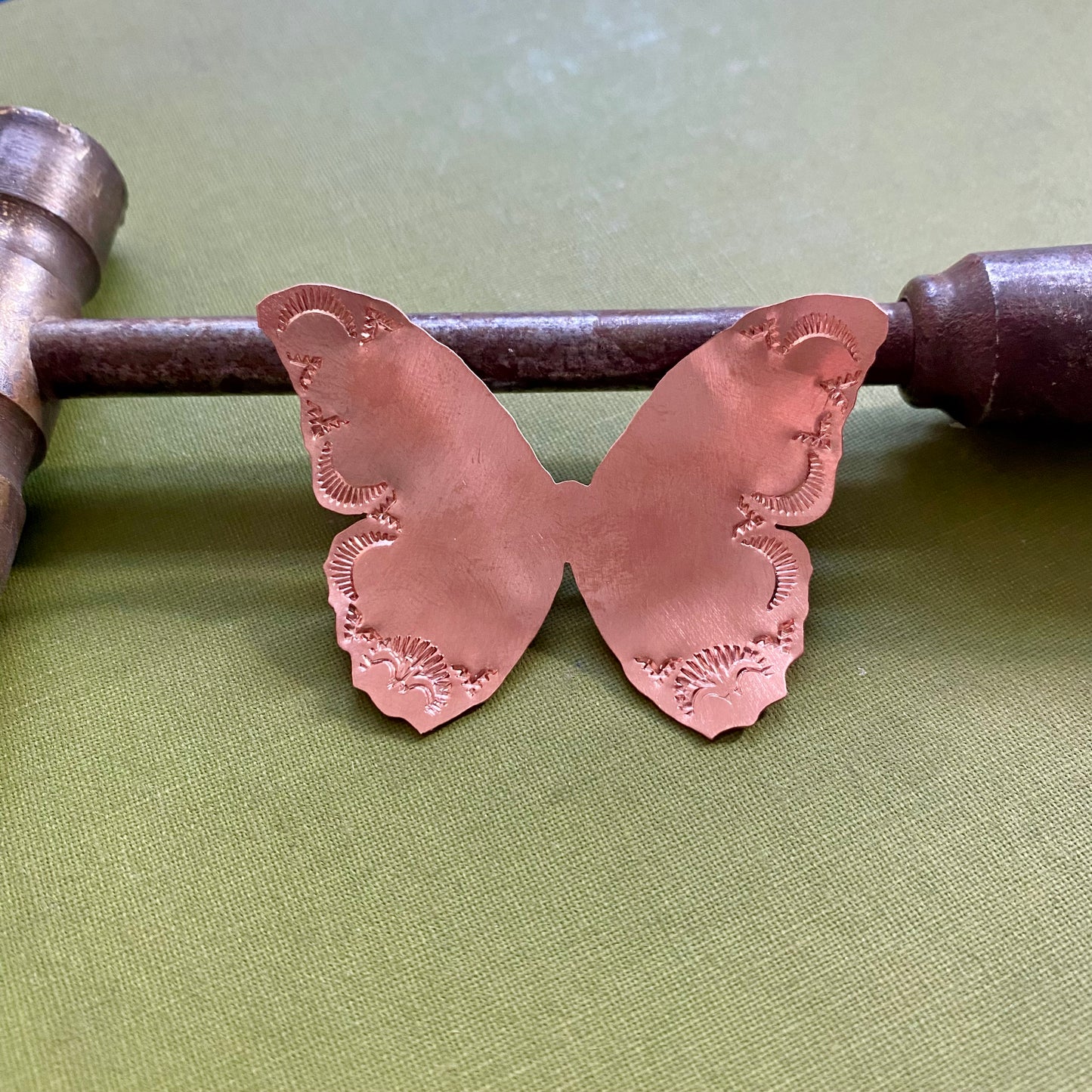 Large Copper Butterfly Pin #1