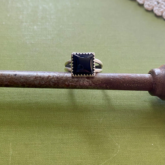 Square Black Onyx Ring