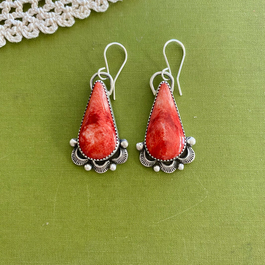 Red Spiny Oyster Earrings