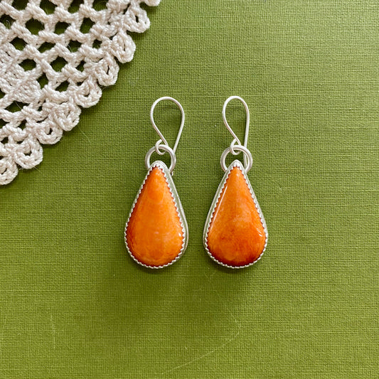 Orange Spiny Oyster Earrings