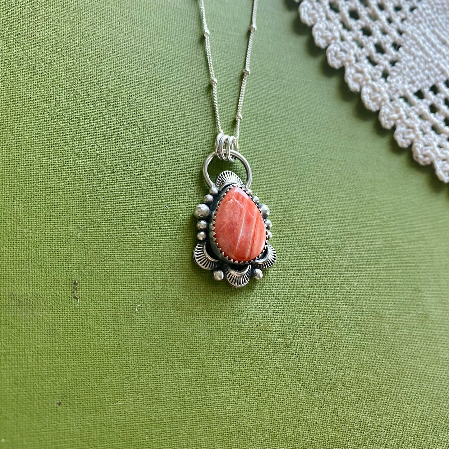 Orange Spiny Oyster Pendant