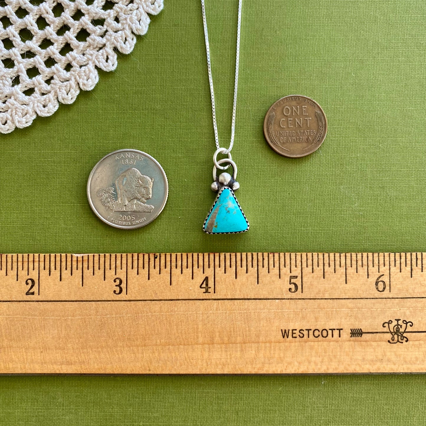 Triangle Turquoise Pendant