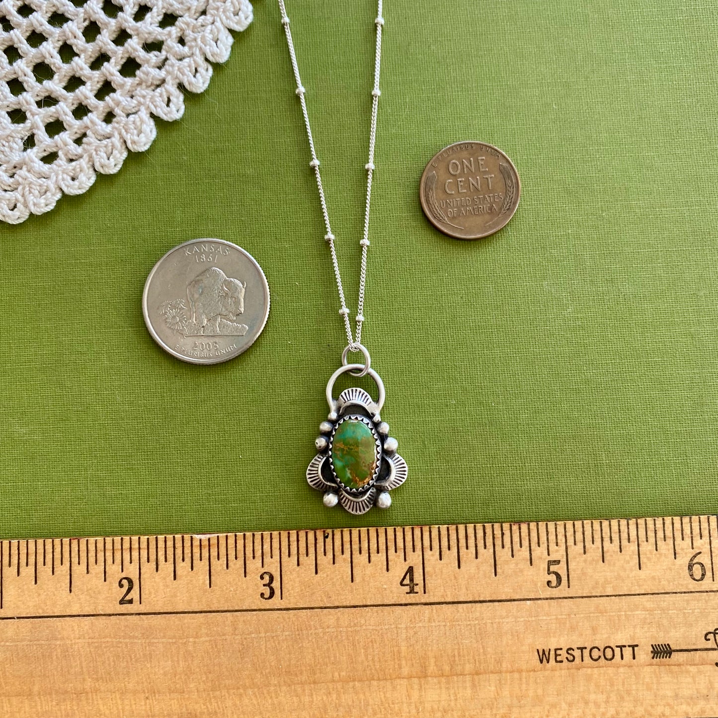 Green Kingman Turquoise Pendant