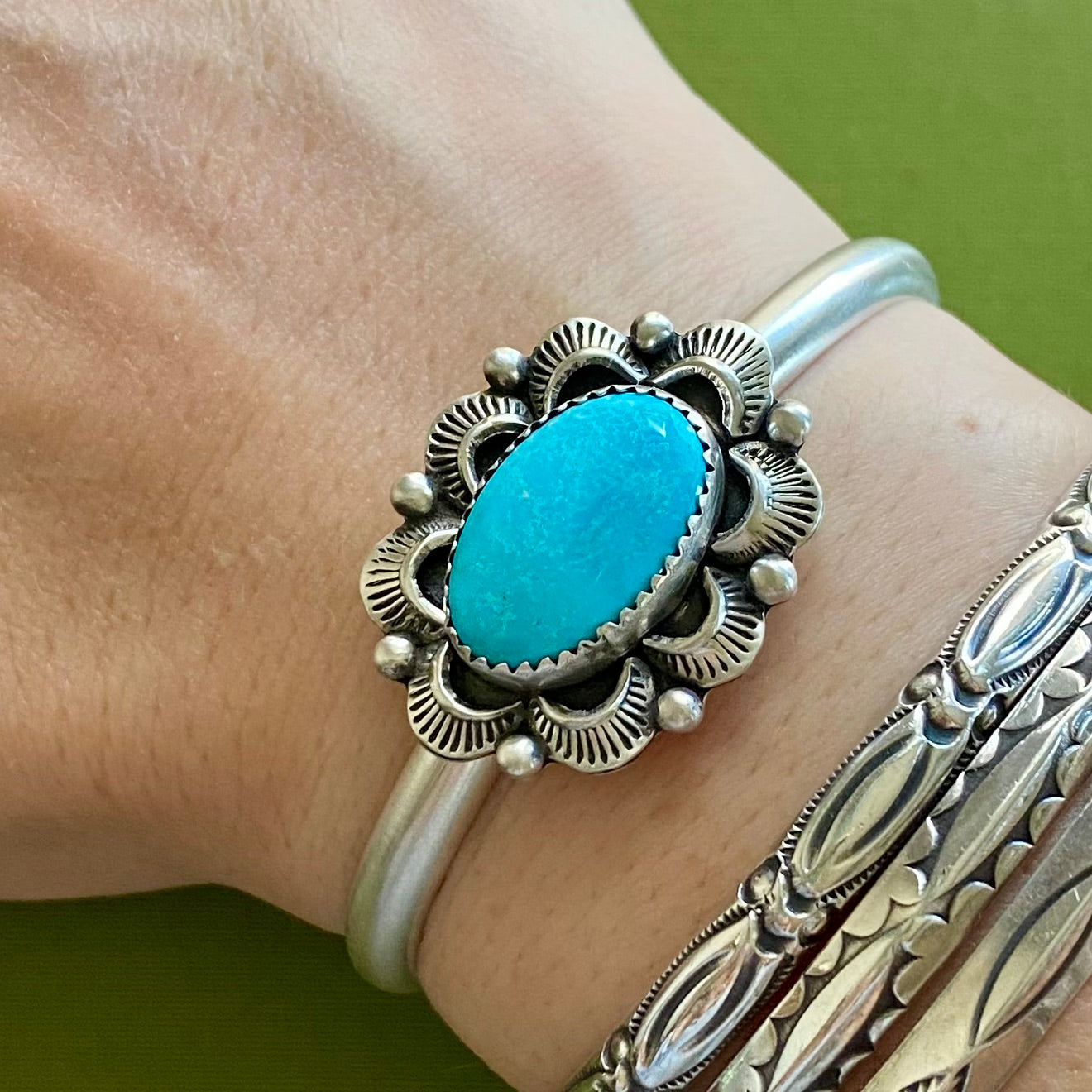 Stormy Mountain Turquoise Cuff Bracelet