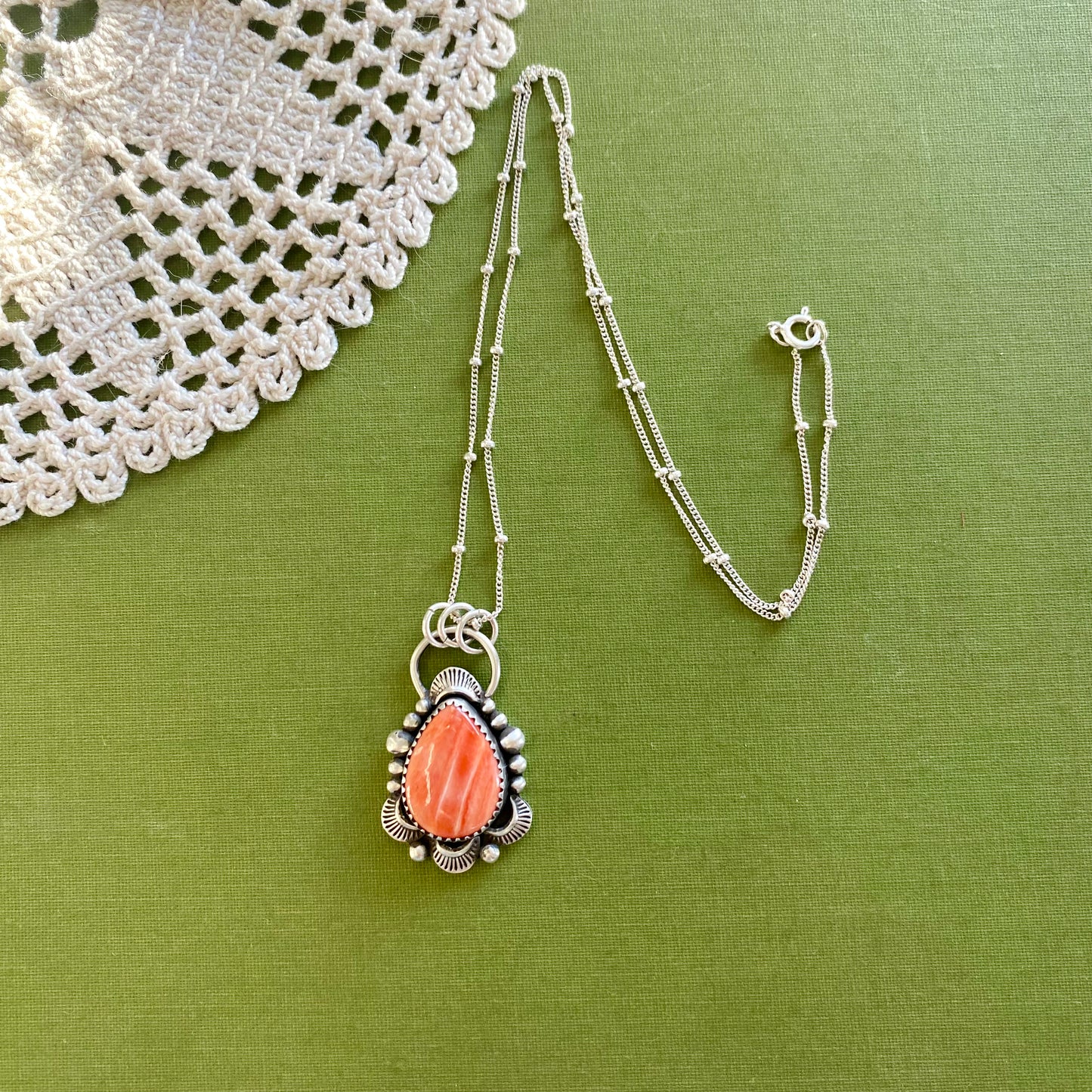 Orange Spiny Oyster Pendant