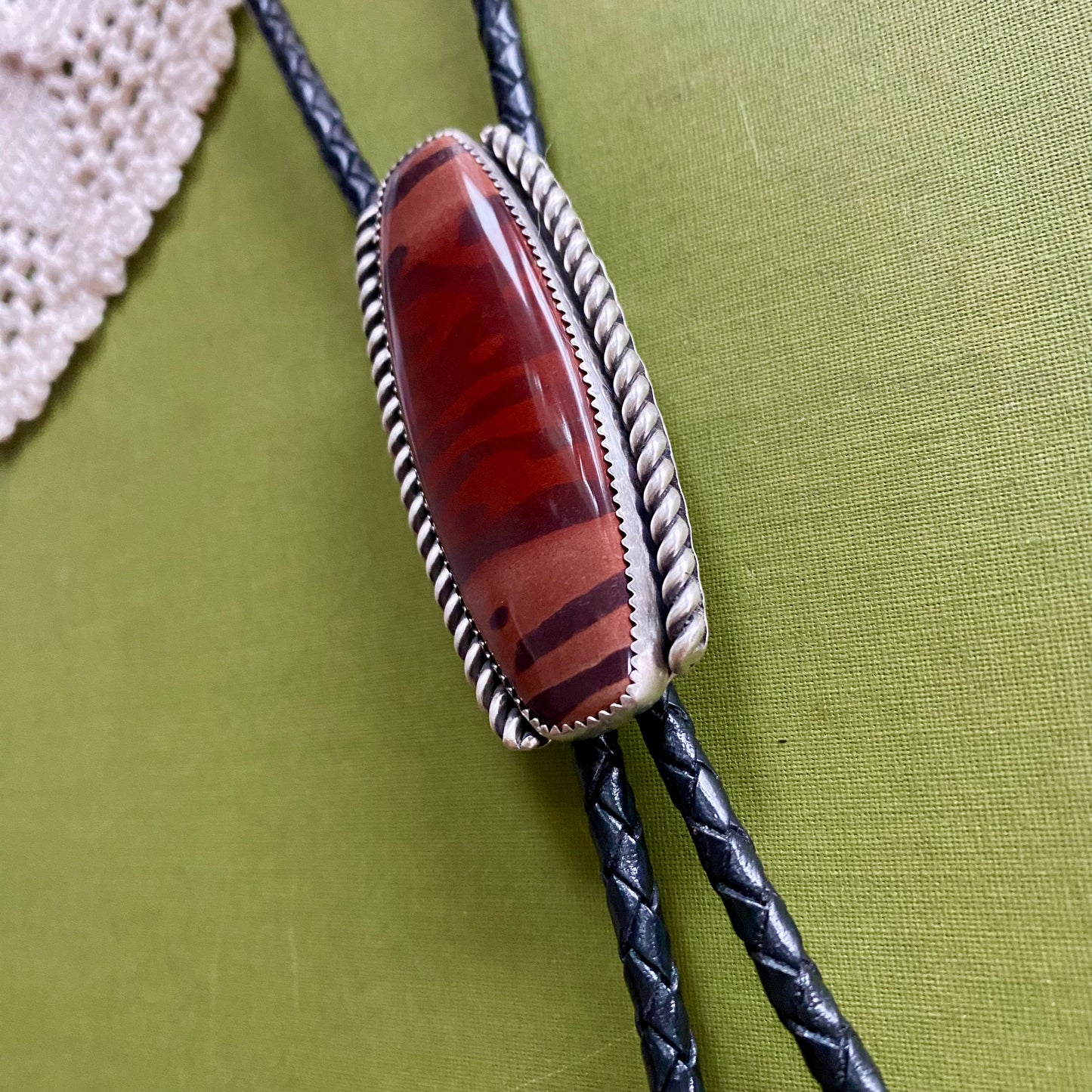 Zebra Jasper Bolo Tie