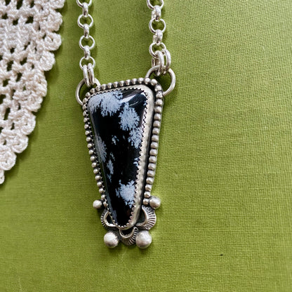 Snowflake Obsidian Necklace