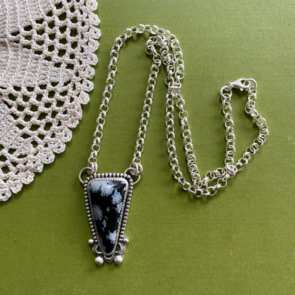 Snowflake Obsidian Necklace