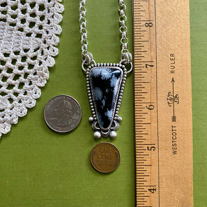 Snowflake Obsidian Necklace