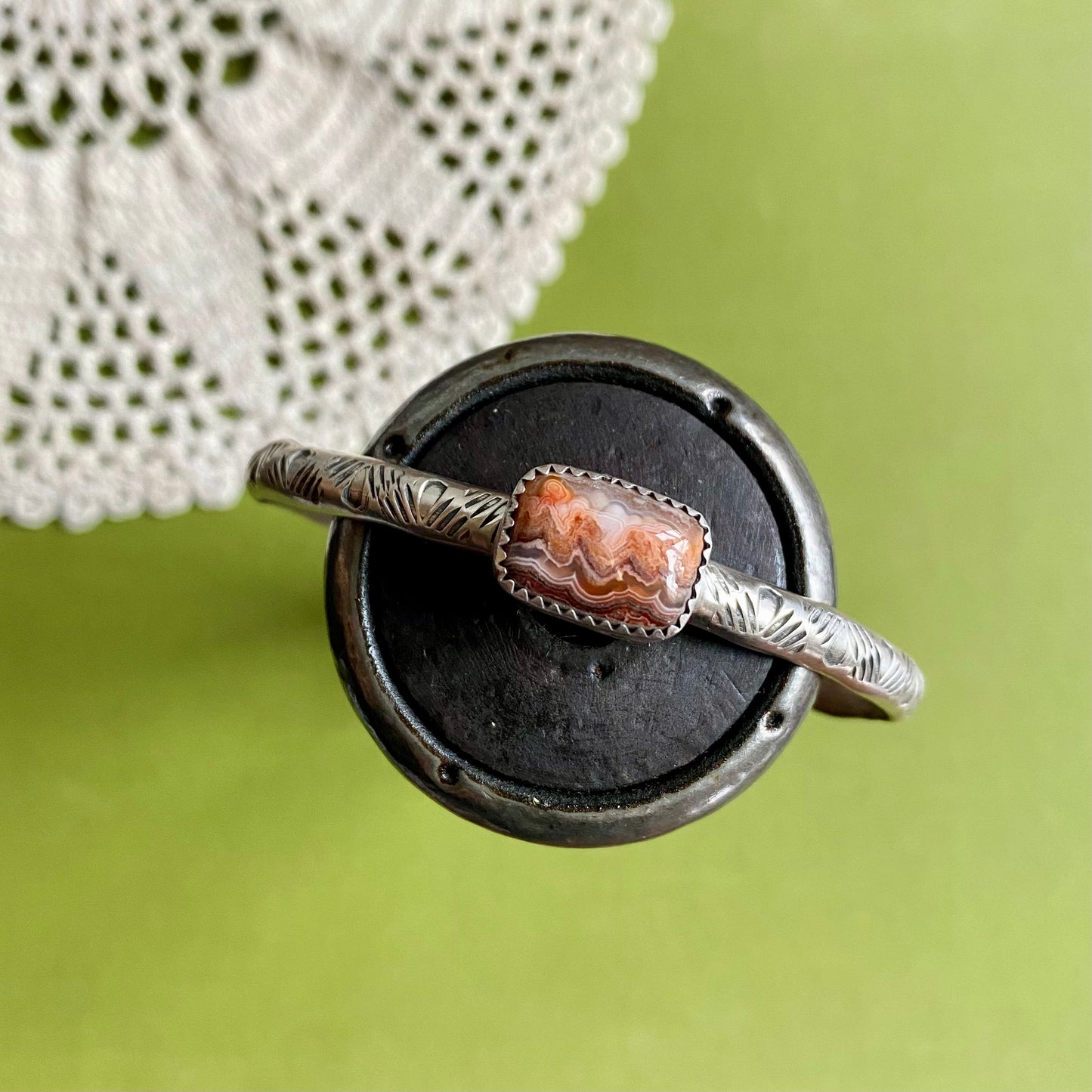 Crazy Lace Agate Cuff Bracelet