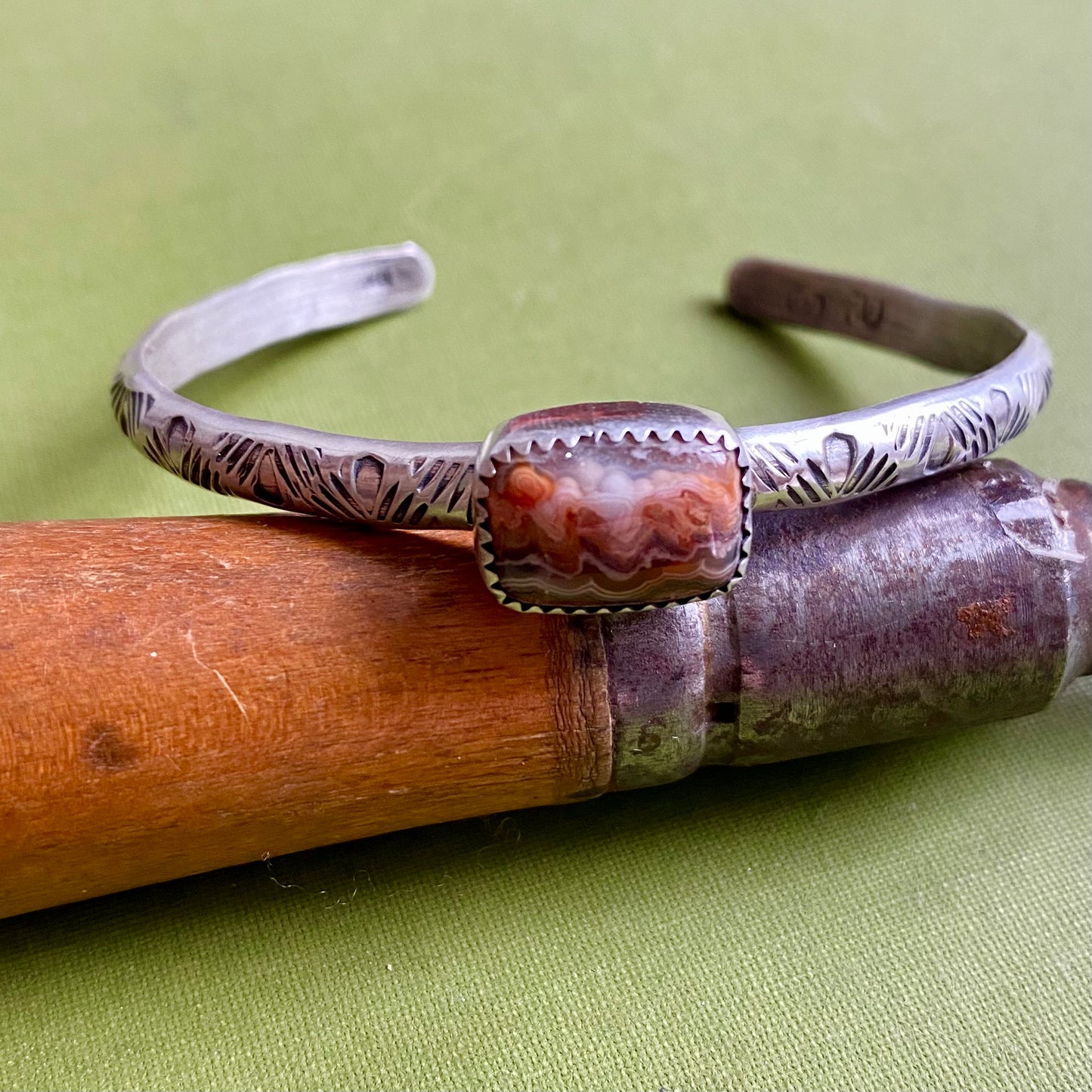 Crazy Lace Agate Cuff Bracelet