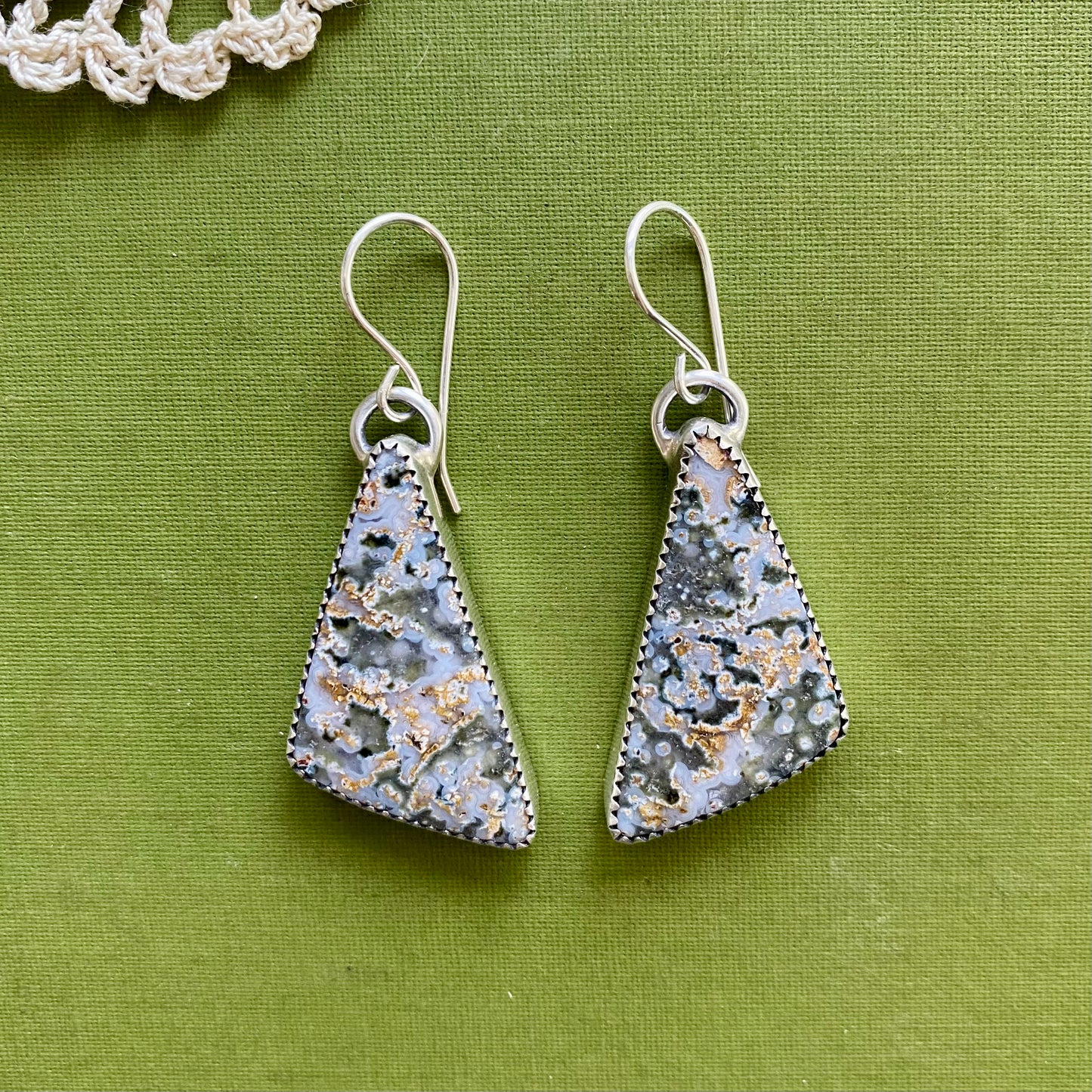 Sage Green Agate Earrings