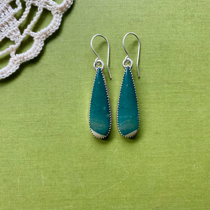 Dark Green Polychrome Jasper Earrings