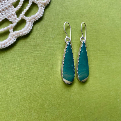 Dark Green Polychrome Jasper Earrings