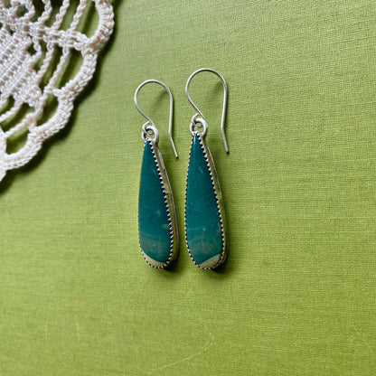 Dark Green Polychrome Jasper Earrings
