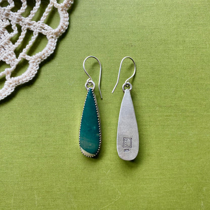 Dark Green Polychrome Jasper Earrings
