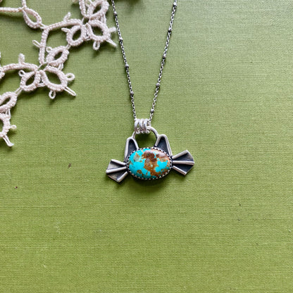 Pilot Mountain Turquoise Cat Pendant