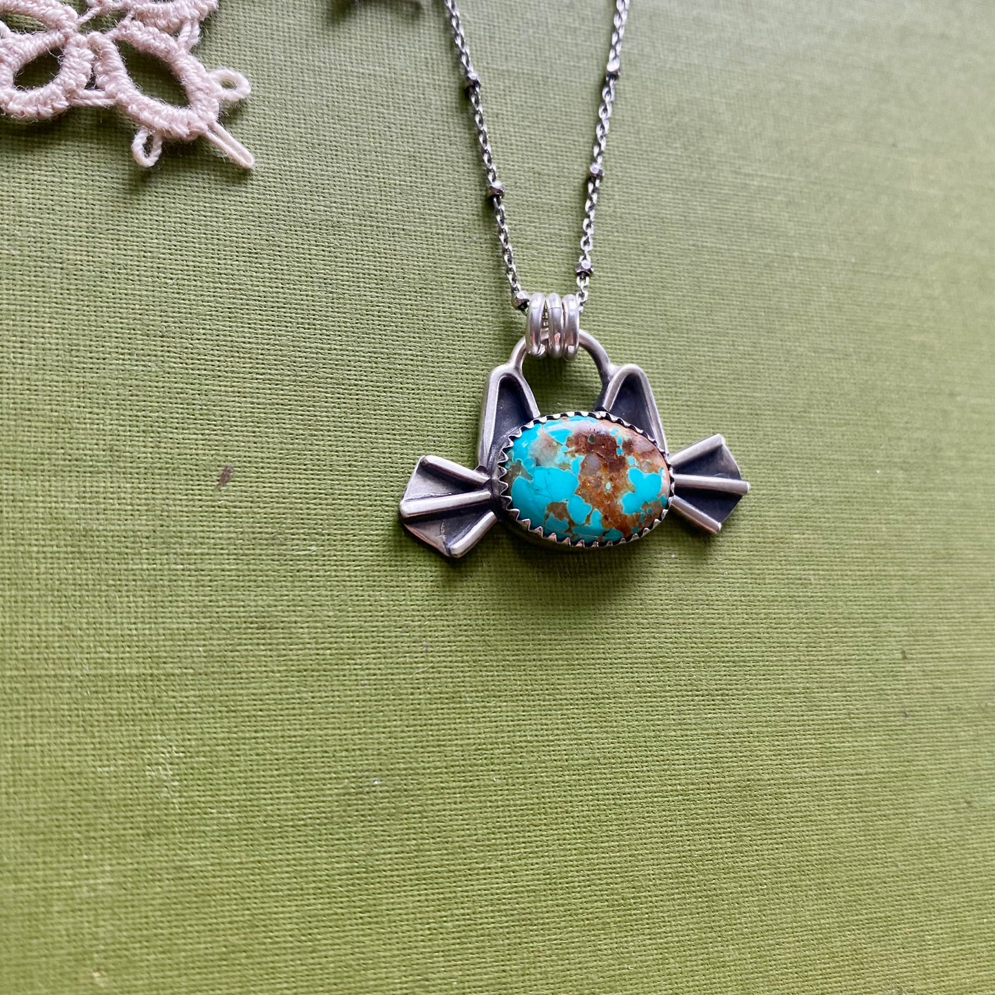 Pilot Mountain Turquoise Cat Pendant