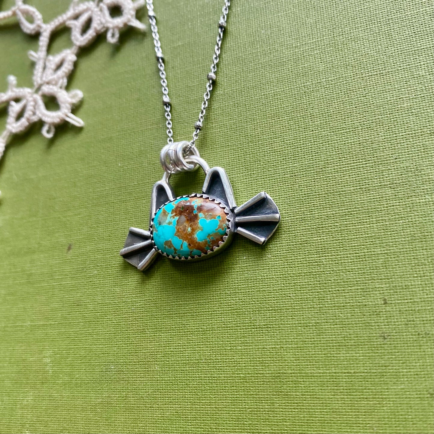 Pilot Mountain Turquoise Cat Pendant
