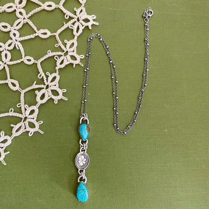 Pilot Mountain Turquoise 3 Tier Pendant