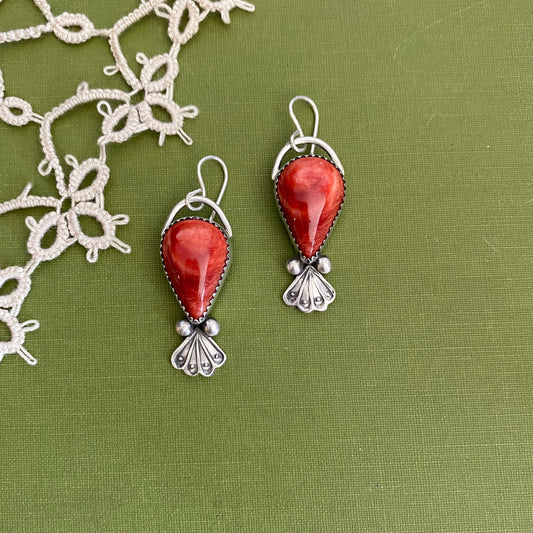 Red Spiny Oyster Earrings
